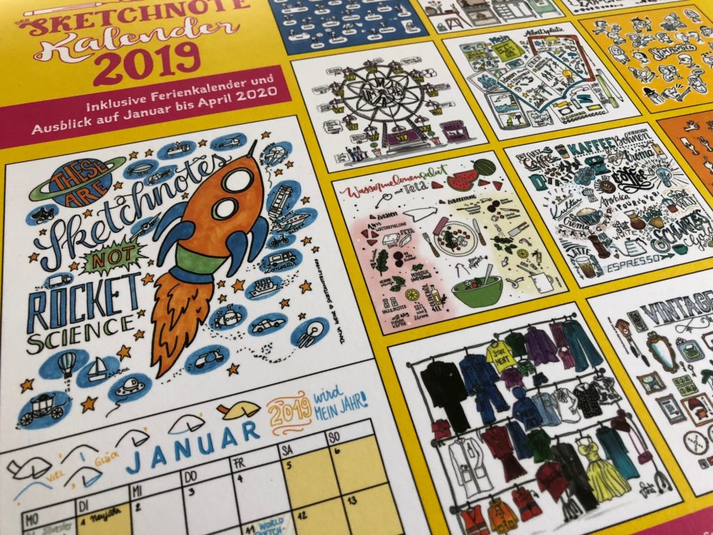Sketchnotes lernen mit dem Sketchnote Kalender 2019