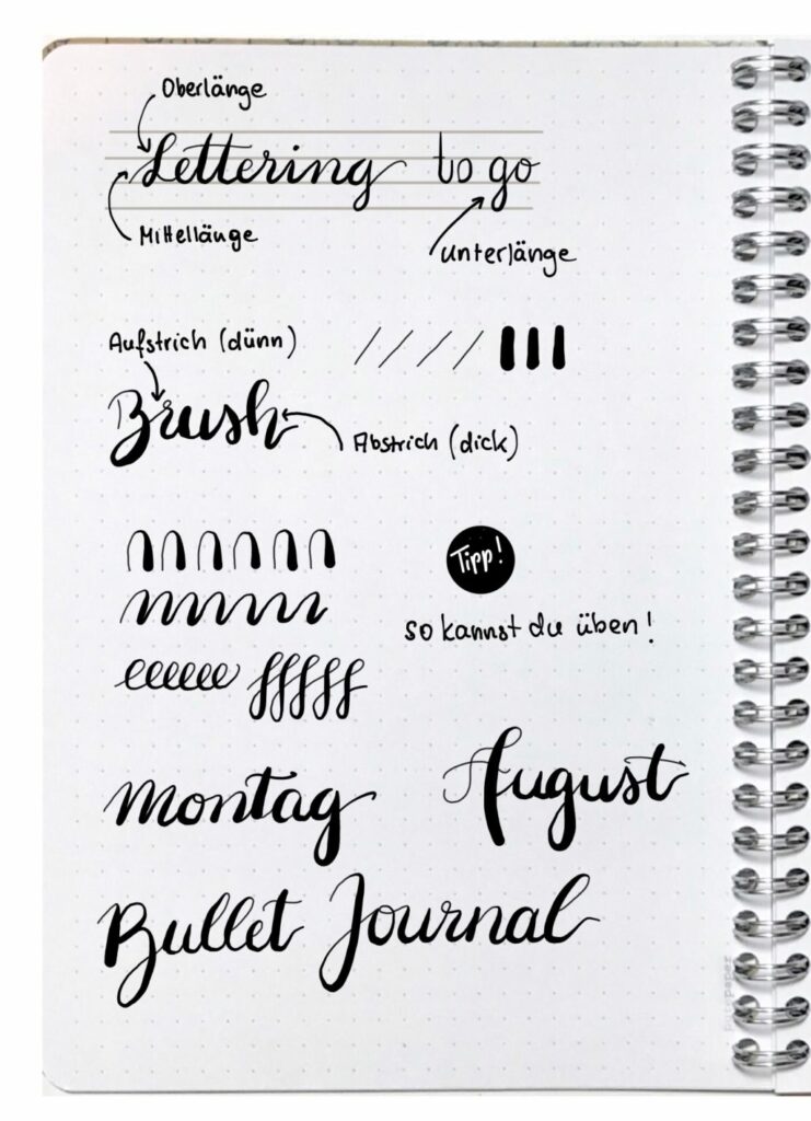 Handlettering im Bullet Journal Handlettering im Bullet Journal