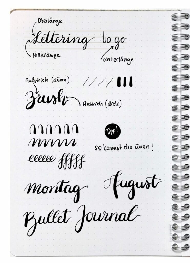 Handlettering im Bullet Journal