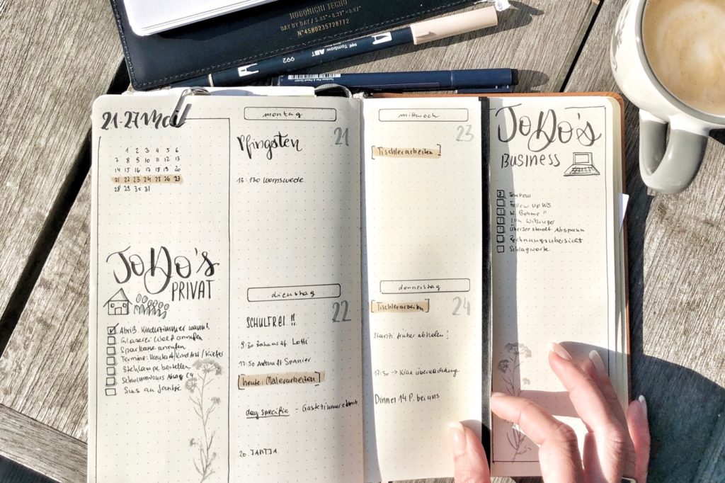 Bullet Journal Dutch Door Anleitung vertikal
