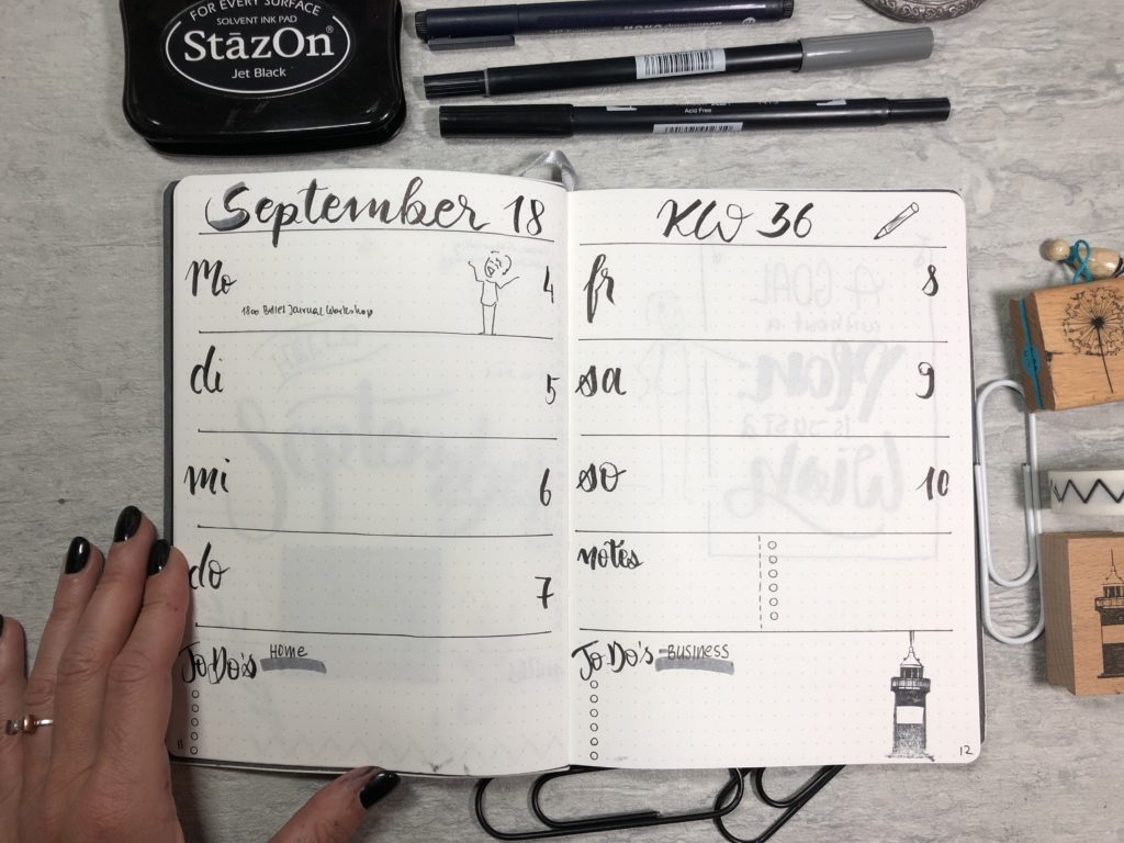 Bullet Journal Weekly Log Wochenübersicht 