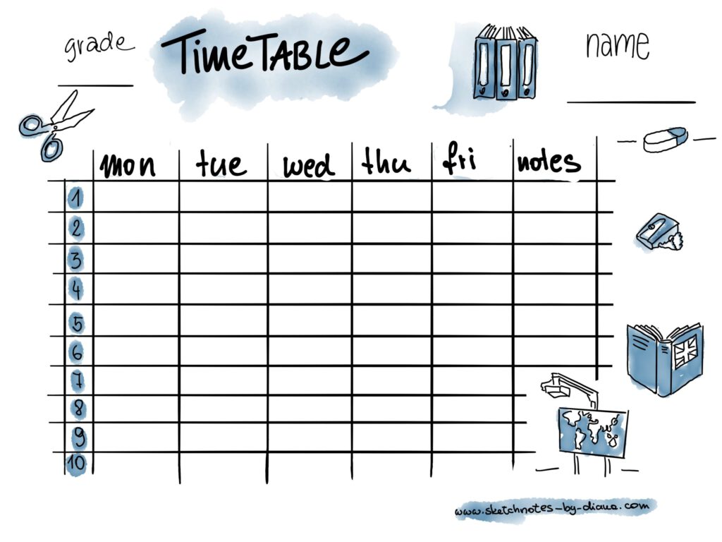 Timetable sketchnotes Freebie