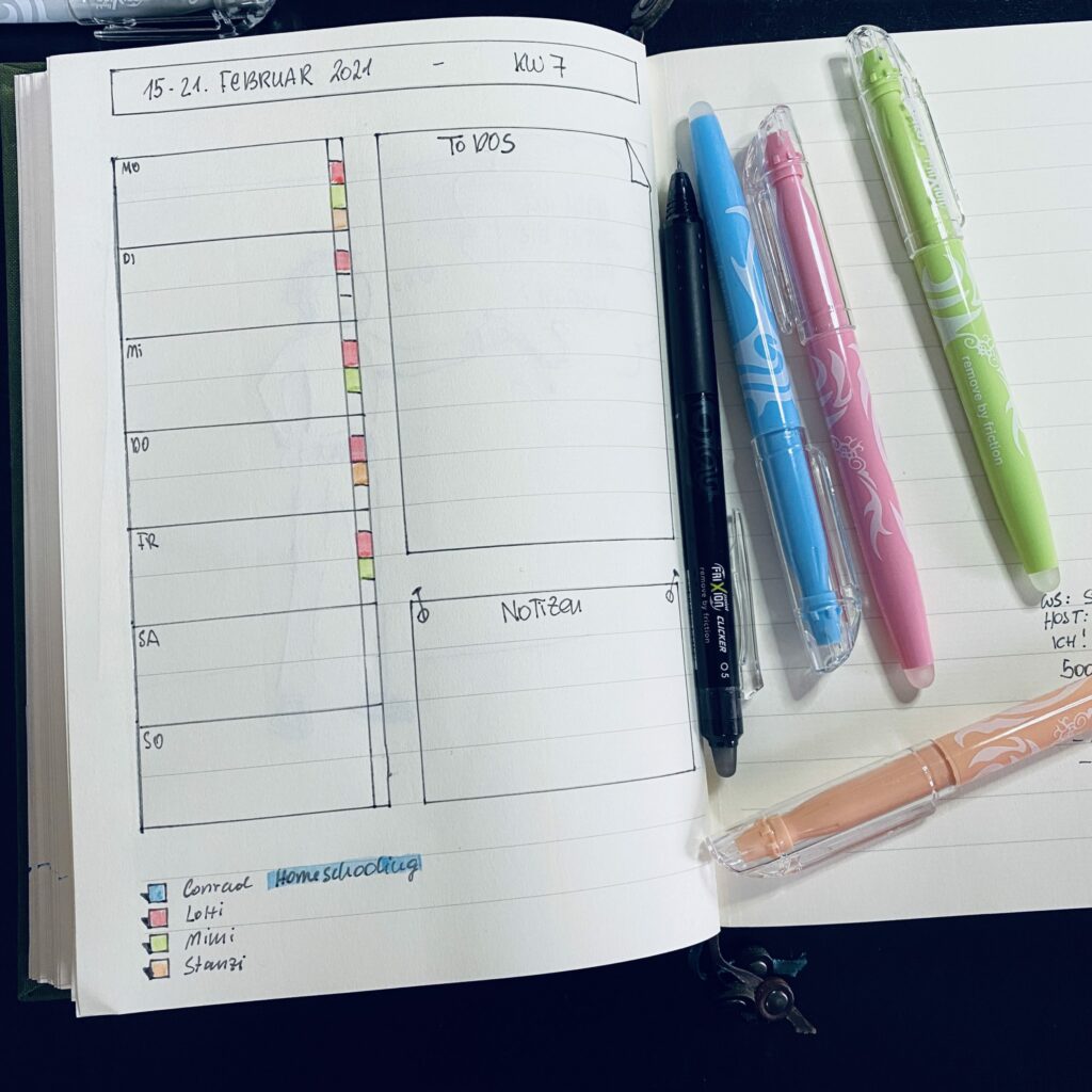 Bullet Journal Wochenübersicht