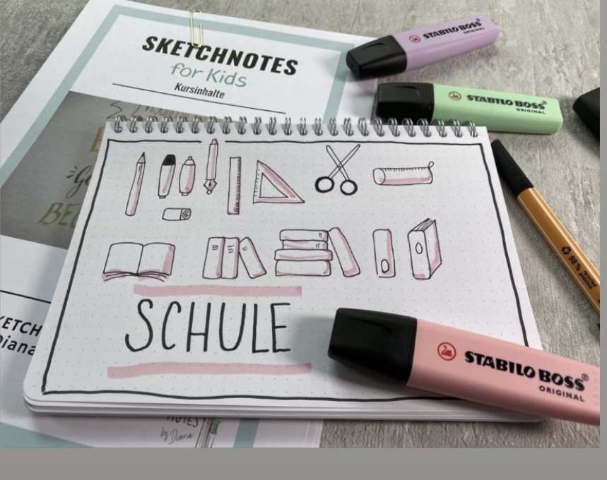 Sketchnotes lernen für die Schule Onlinekurs Sketchnotes lernen für die Schule Onlinekurs