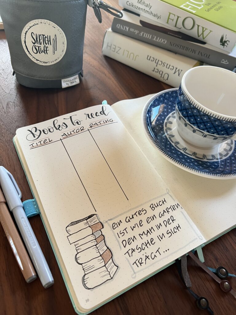 Idee für einen Buchtracker in deinem Bulletjournal