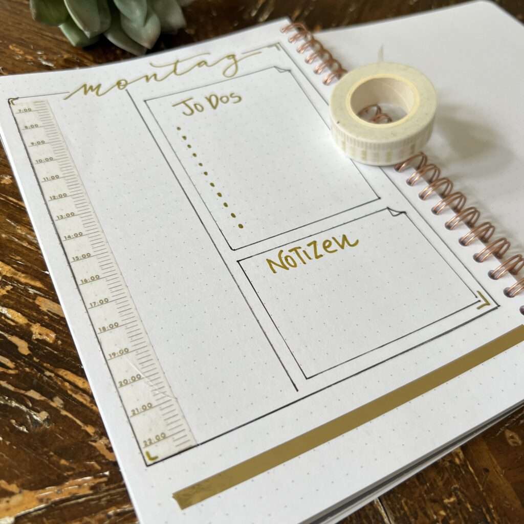 Washi Tape Ideen Bullet Journal Tagesplanung Uhrzeit