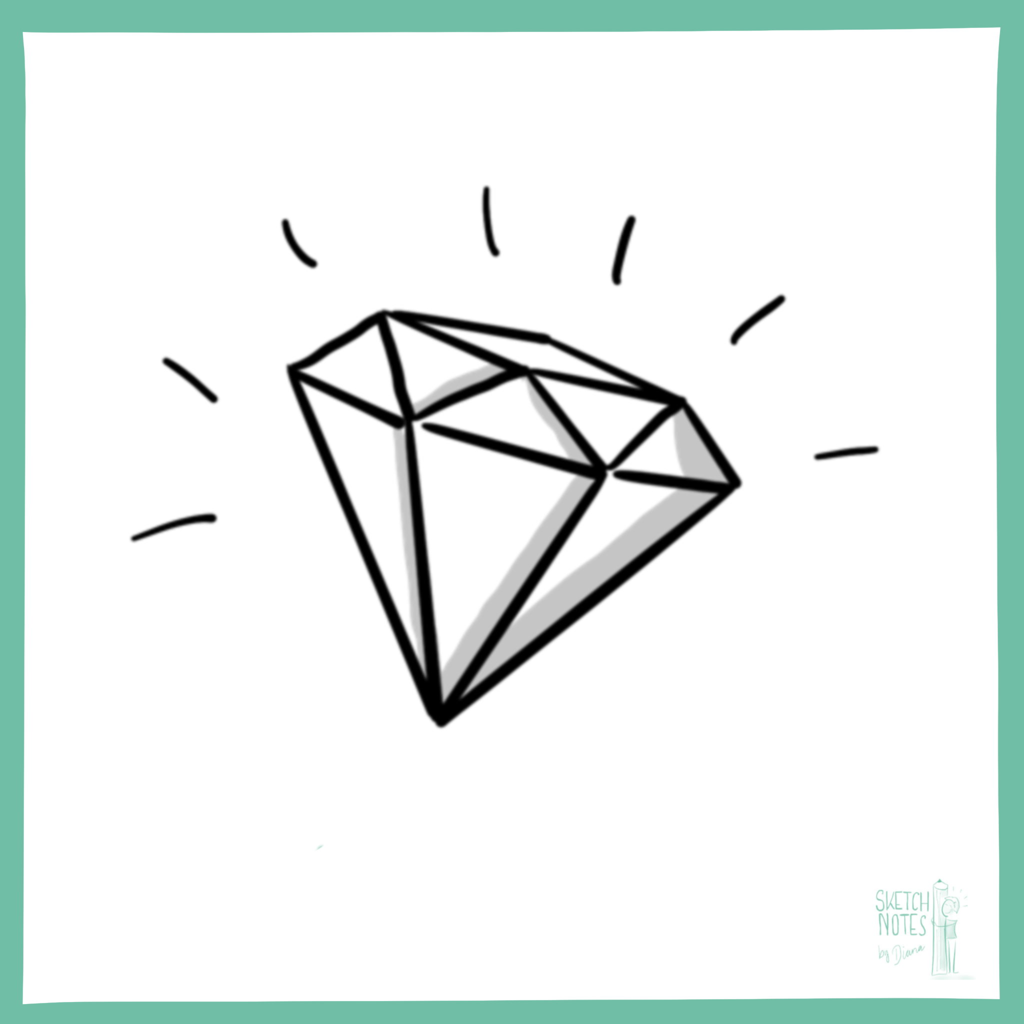 Die 12 besten Sketchnotes Symbole für Coaches Diamant