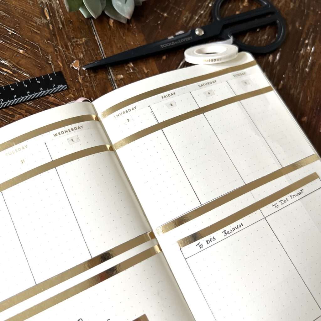 Washi Tape Ideen Bullet Journal Wochenübersicht