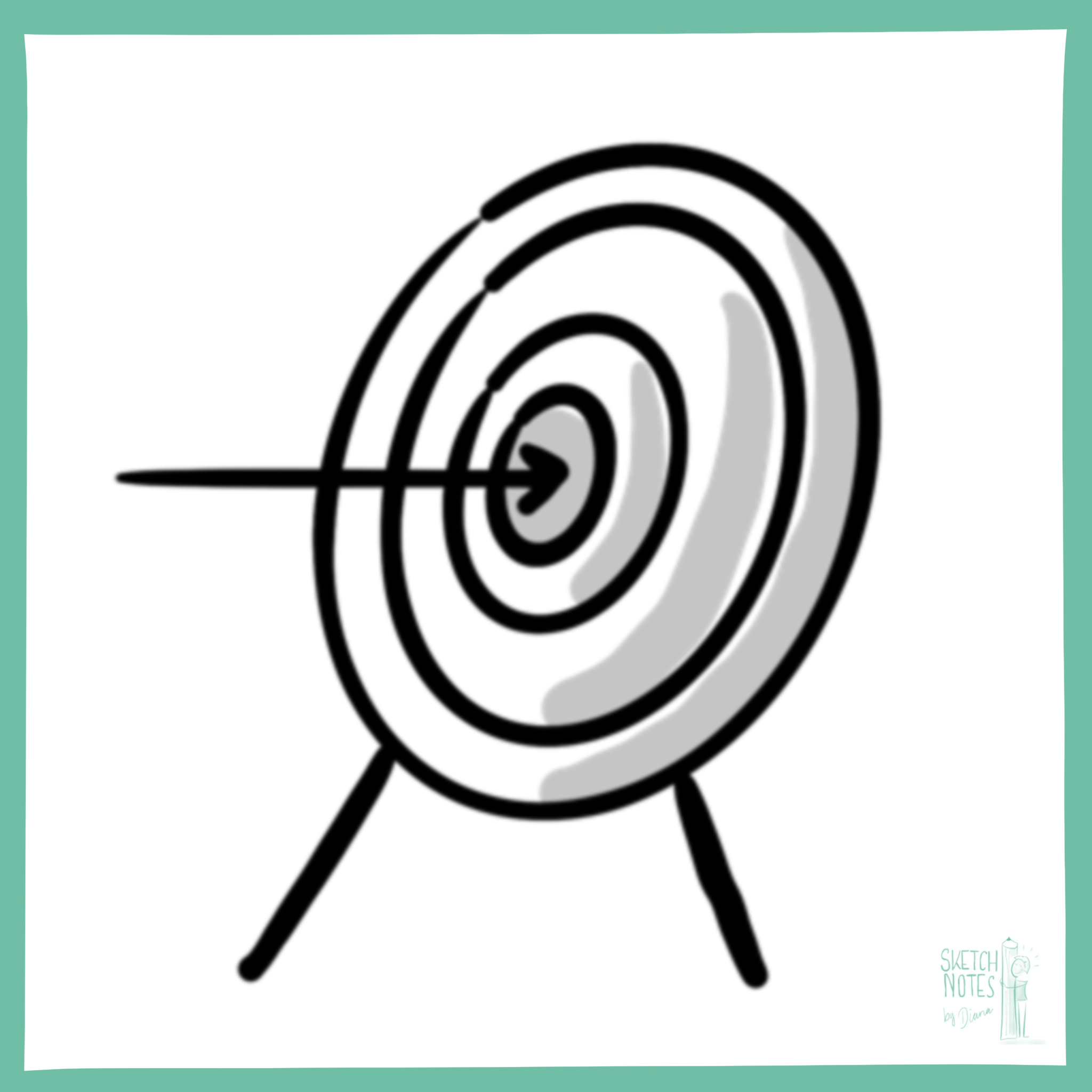 Sketchnote Symbol Ziel