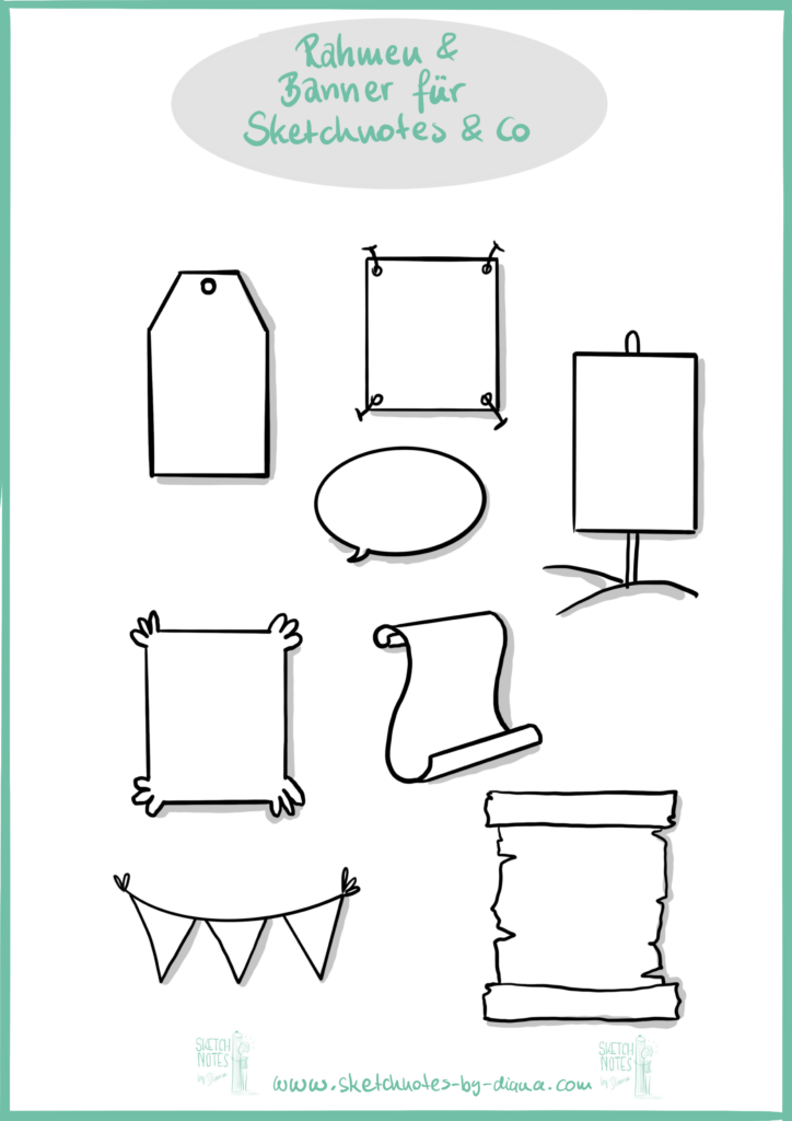 Banner und Rahmen für Sketchnotes Banner und Rahmen für Sketchnotes