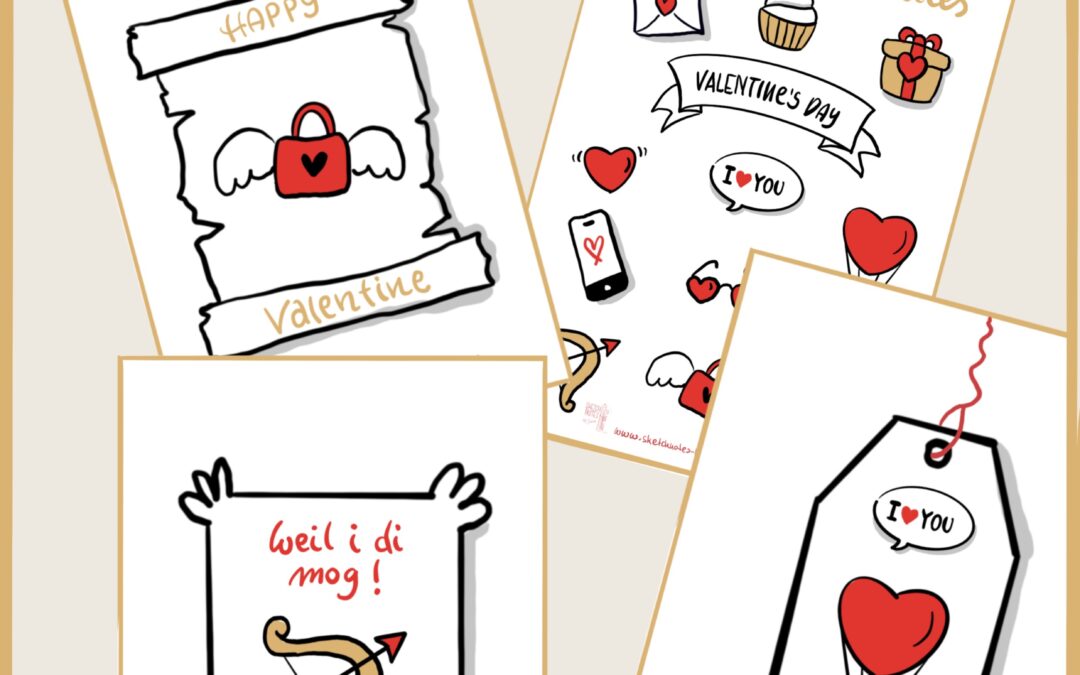 Sketchnotes Vorlagen zum Valentinstag