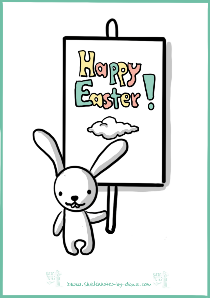 Zeichenvorlage Sketchnotes für Ostern Kaninchen Zeichenvorlage Sketchnotes für Ostern Kaninchen