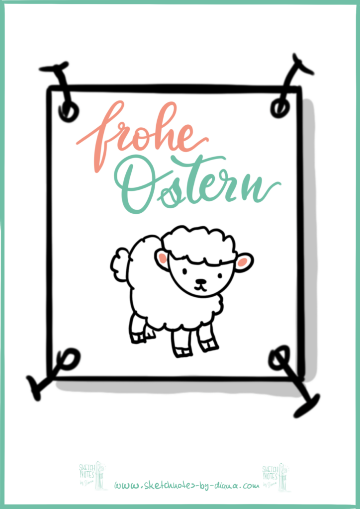 Zeichenvorlage Sketchnotes für Ostern Lämmchen Zeichenvorlage Sketchnotes für Ostern Lämmchen