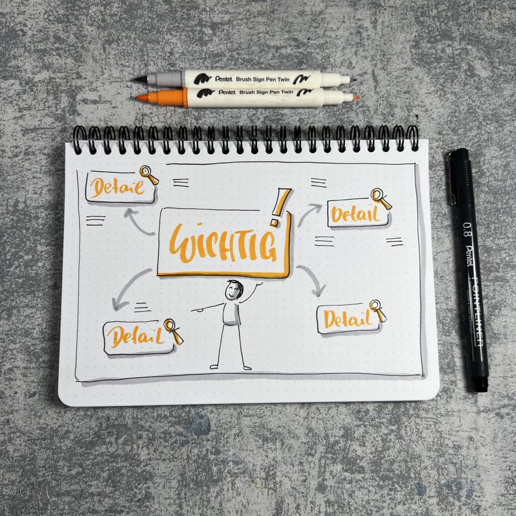 Pentel Touch Sign Pen TWIN - Sketchnotes Stifte