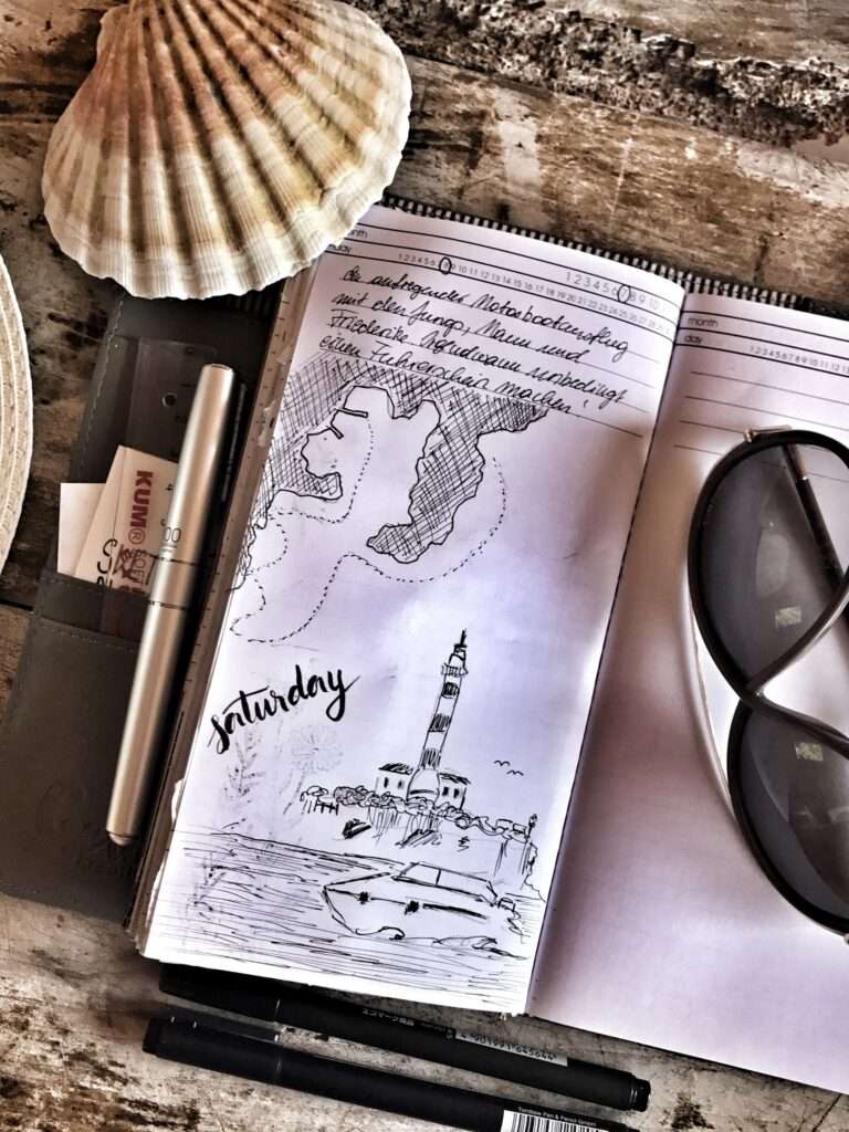 Zeichnen im Travel Journal