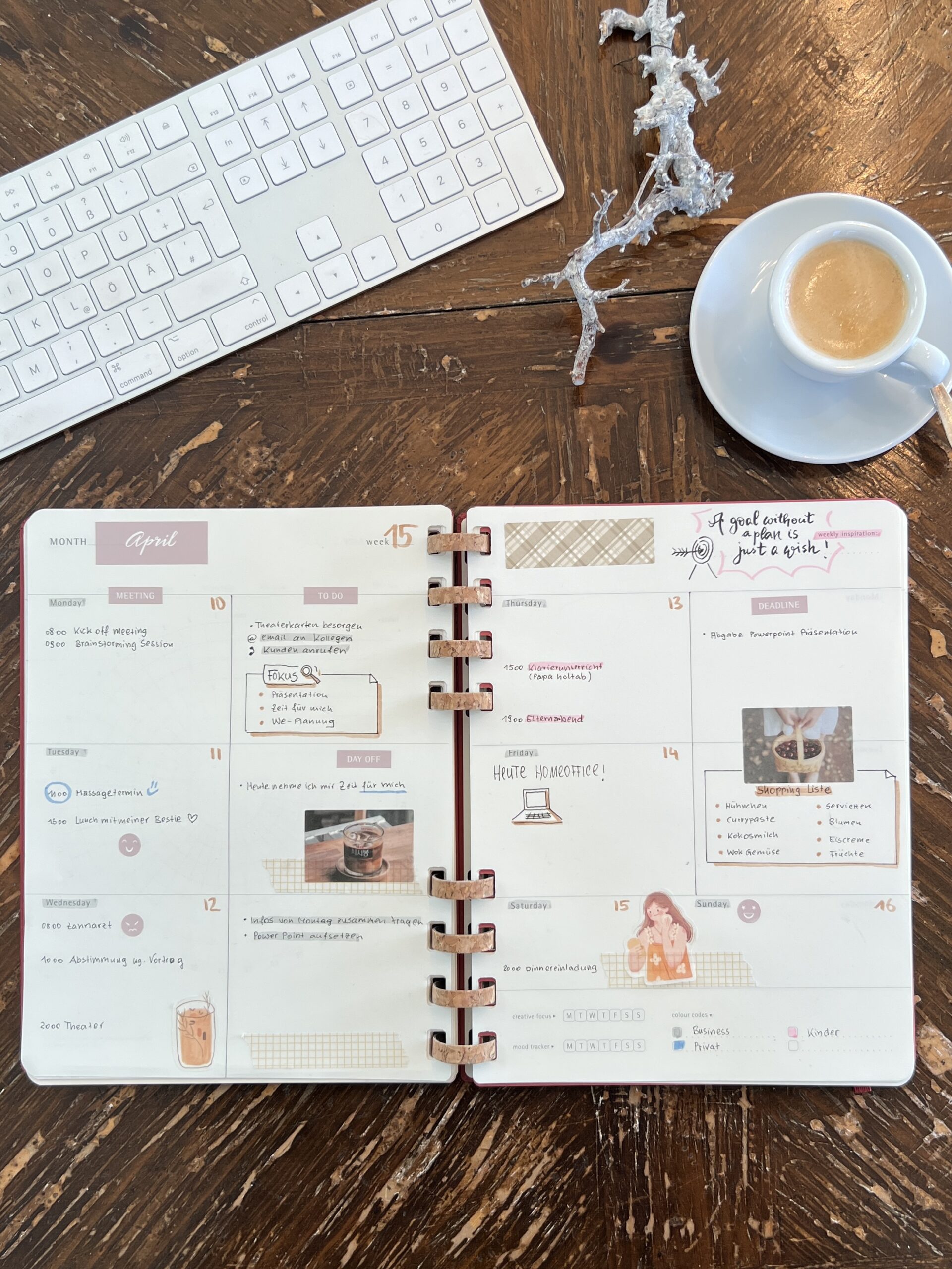 Moleskine Life Planner undatiert Wochenübersicht