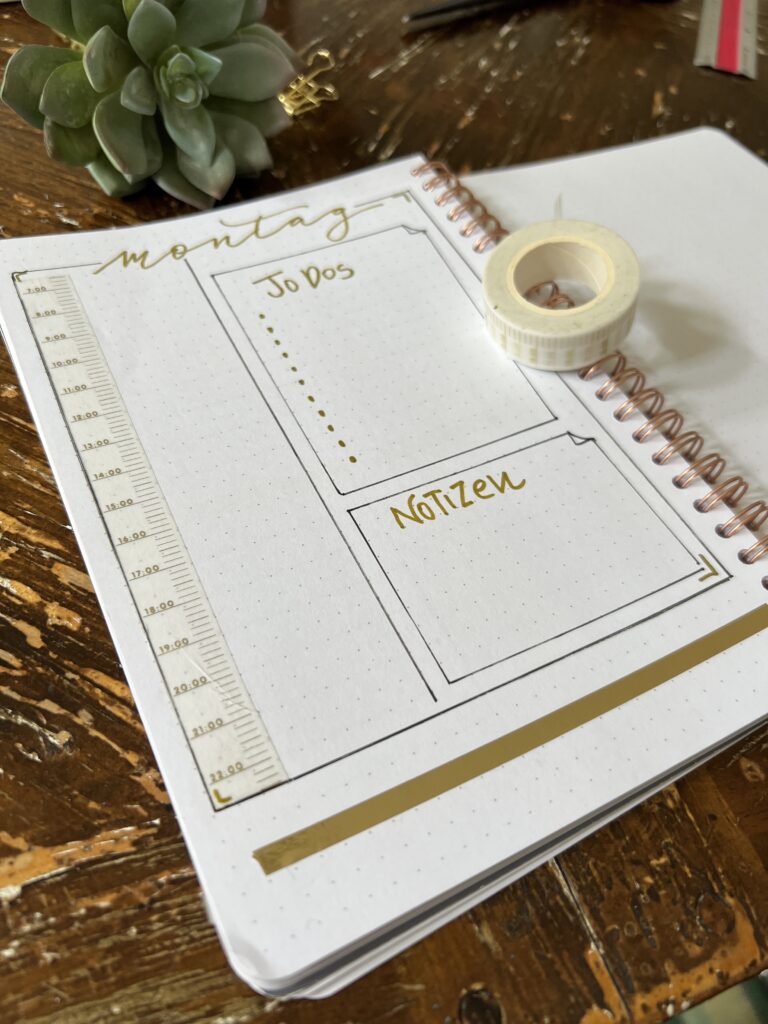 Washi Tape Uhrzeit für die Tagesplanung im Bullet Journal