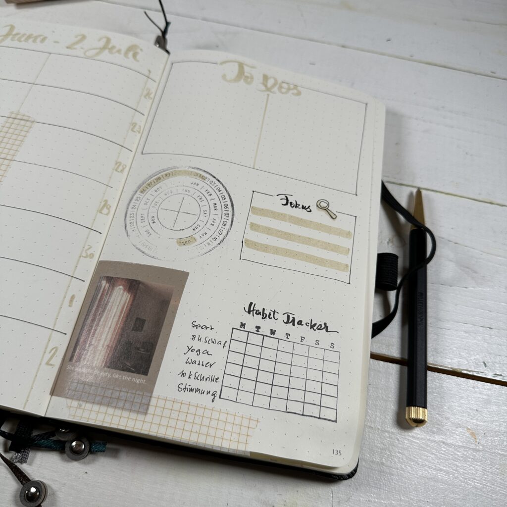 Habit Tracker im Bullet Journal mit Stempel