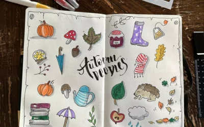 Herbstsymbole zum Nachzeichnen
