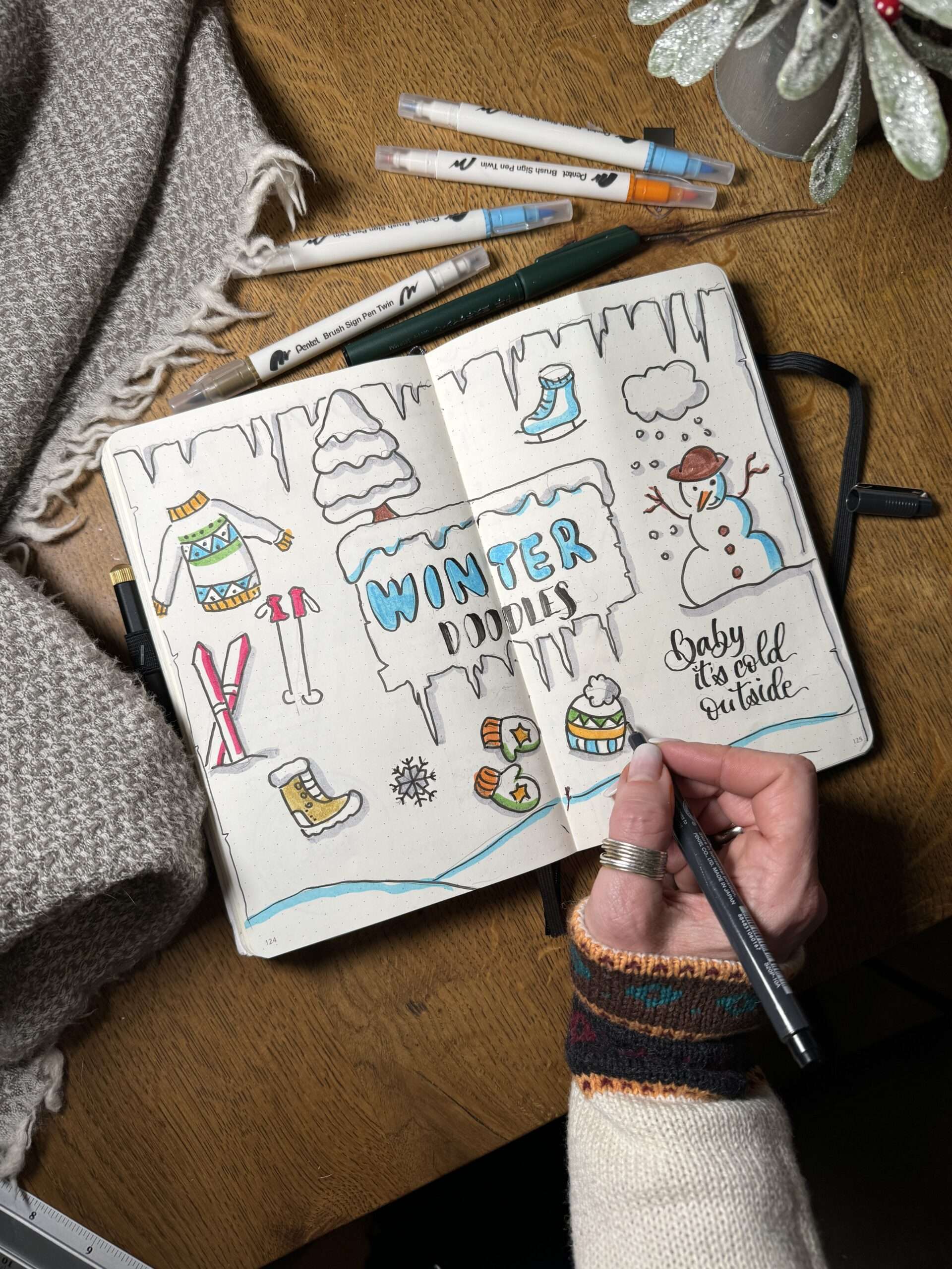Winter Doodles und Sketchnotes für dein Bullet Journal