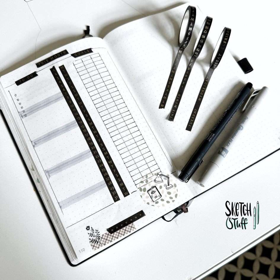 Bullet Journal Washi Tapes Habit Tracker