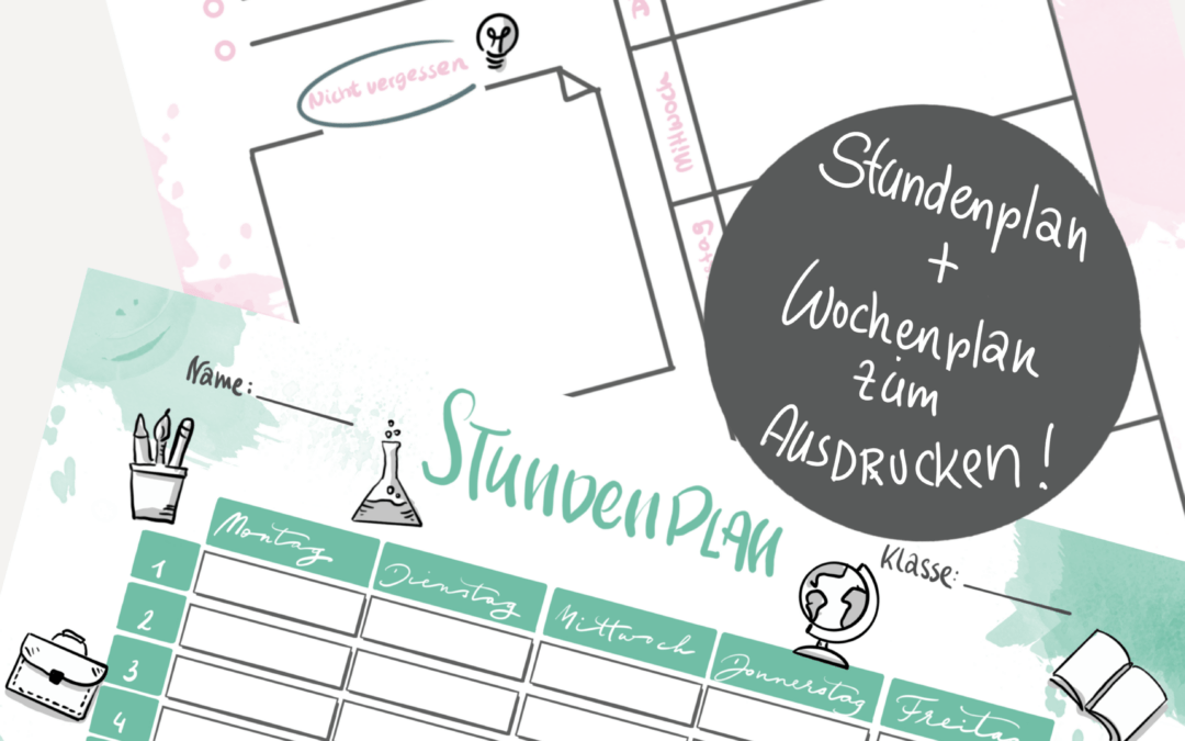 Stundenplan Vorlage und Wochenplan zum Ausdrucken